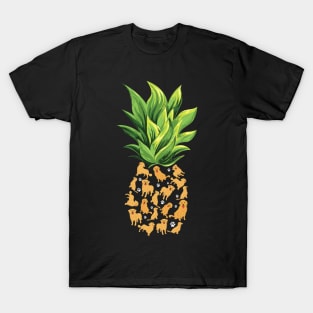 Tropical Pineapple Golden Retriever Dog Lovers Gift T-Shirt